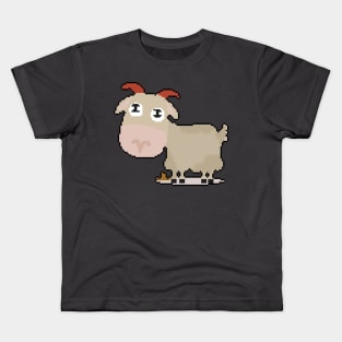 Goat Glee: Pixelated Goat Illustration for Playful Attire Kids T-Shirt